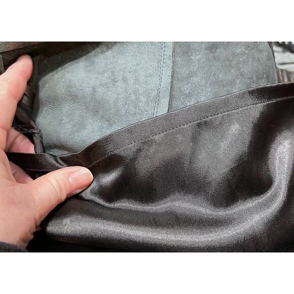 Bebe Butter Soft Black Genuine Leather Straight Skirt size 8-10, 30” waist Y2K - Picture 8 of 16